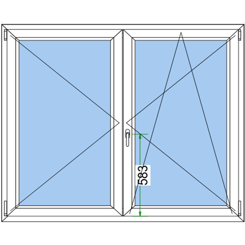 Bleckhall Kipp-Dreh fönster PVC 2-luft 2-glas