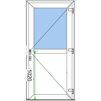 Bleckhall Altandörr Bröstning PVC 2-glas