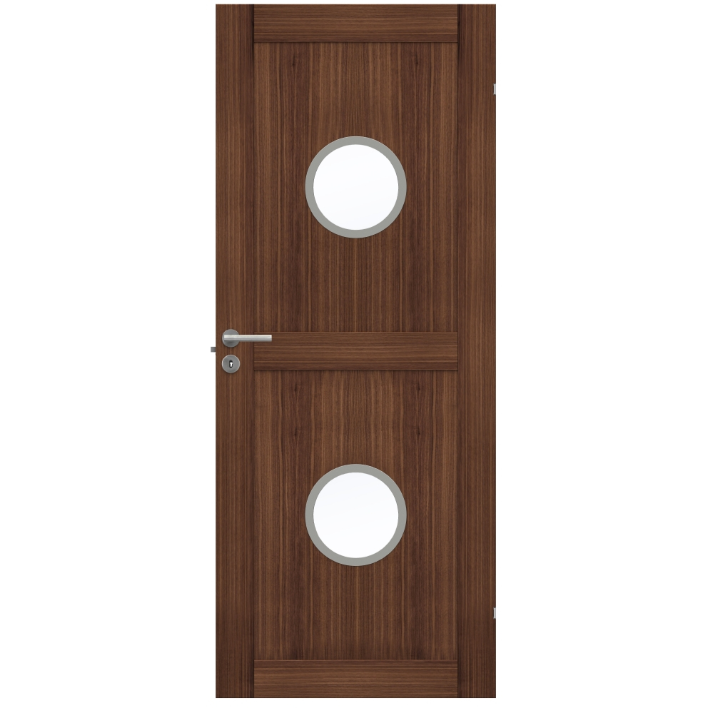 Swedoor Unique 02L GWA230 Valnöt Glas Innerdörr