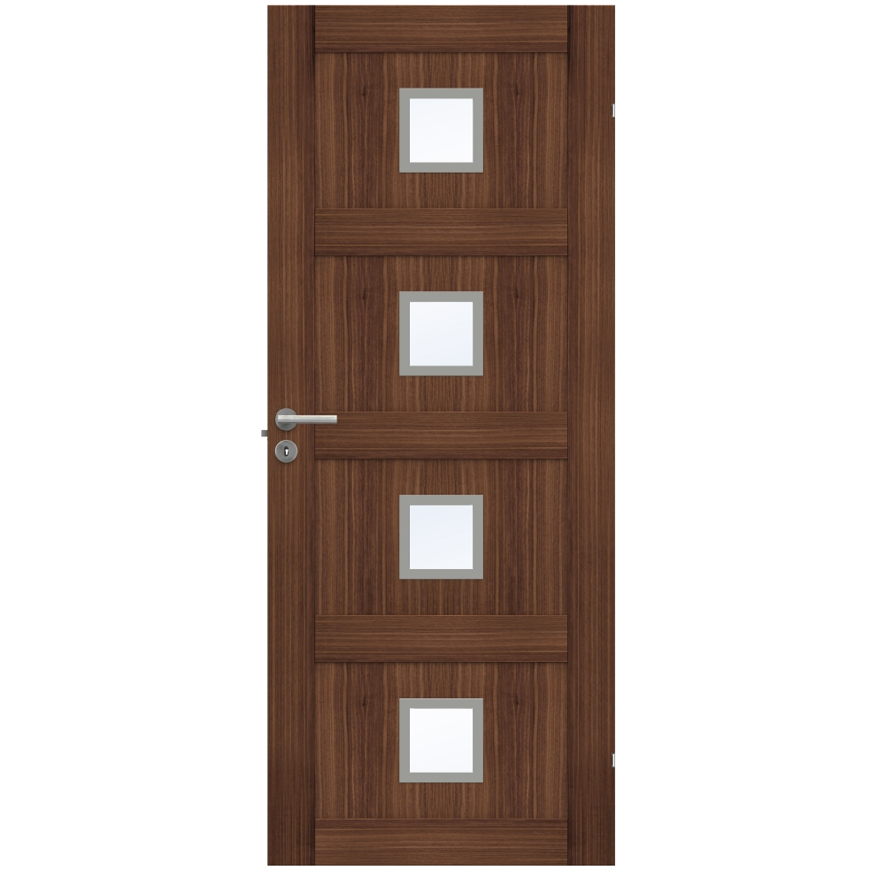 Swedoor Unique 04L GWA420 Valnöt Glas Innerdörr